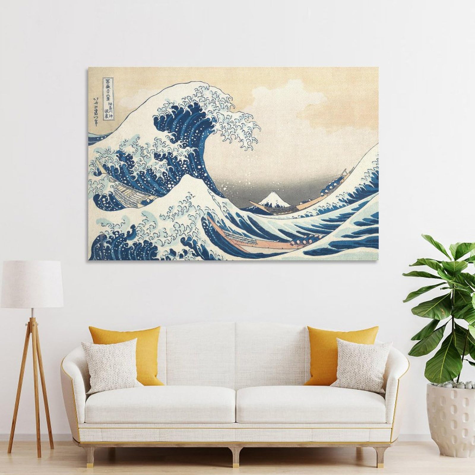 キャンバス プリントアート 葛飾北斎 富嶽三十六景 神奈川沖浦インテリア 額付き Amazon.co.jp: 葛飾北斎 富嶽三十六景 神奈川沖浪裏 ポスター