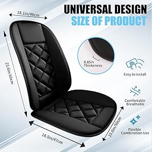 Chezope Car Seat Cushions Lumbar Support Pillows with Comfort Memory Foam Design Washable and Adjustable for Drivers and Office Use (Black)