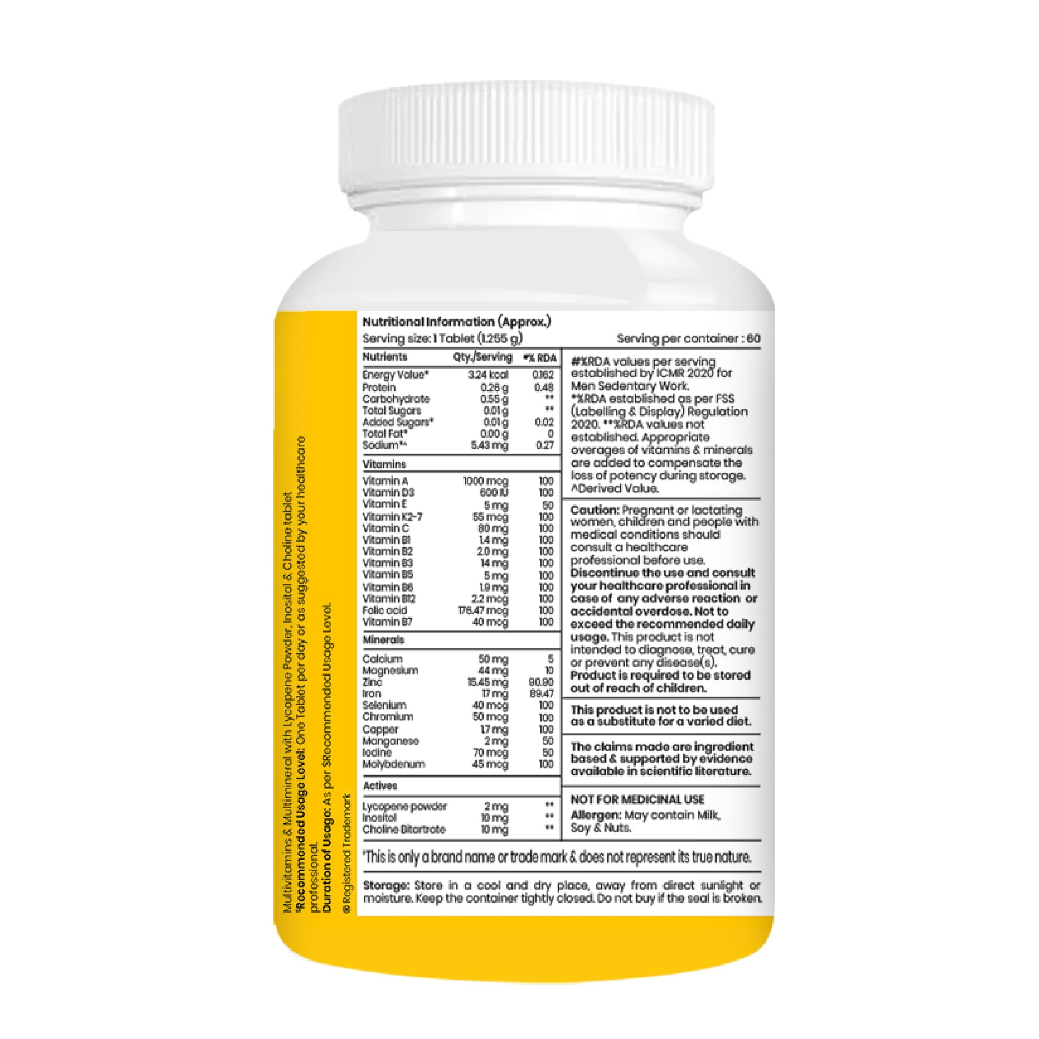 Tata 1mg Multivitamin for Men | 13 Vitamins, 10 Minerals, Zinc & Magnesium | Energy, Immunity, Vitality & Muscle Strength | 60 Tablets | 1 Per Day — Amazon image 2