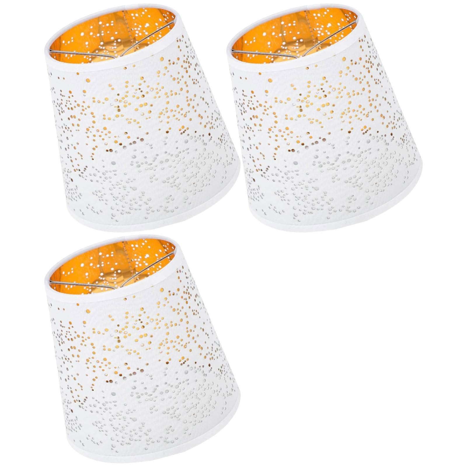 of 3 Bells Lamp Shades Clip on Lamp Covers Lighting Accessories Fabric Texture for Chandelier and Sconce Lighting Lampshade