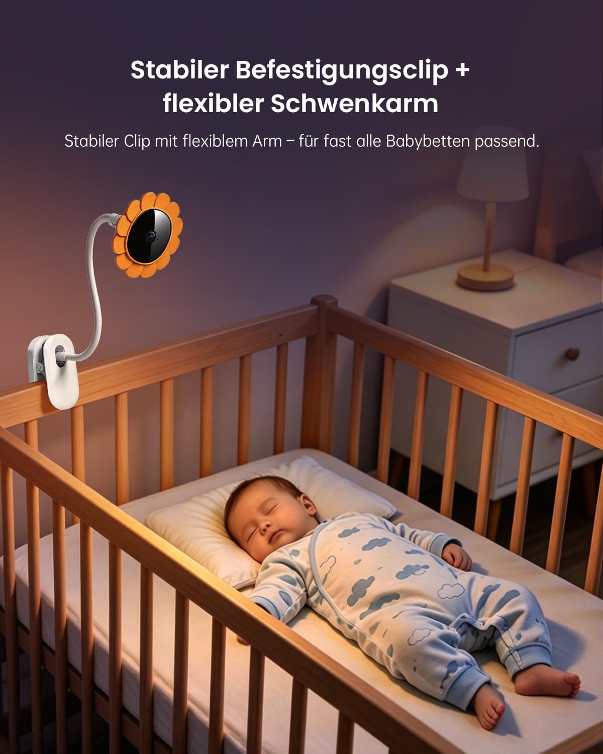 CZEview Babyphone con 2 cámaras y aplicación, Intercomunicador de bebé con Video de 5,5 Pulgadas con transmisión por móvil, visión Nocturna, Audio bidireccional, Detector de Movimiento