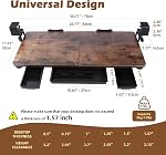 Large 26.77" Keyboard Tray Under Desk with Storage Drawer - Heavy Duty C-Clamp Mount, Ergonomic Computer Keyboard Stand for Home Office, Easy Install (Mahogany)