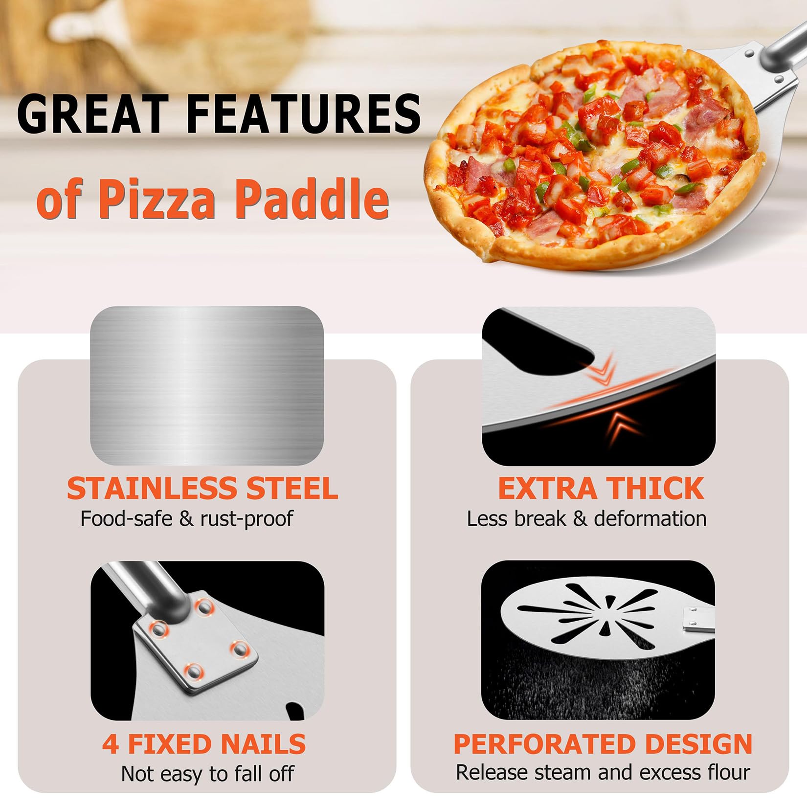 Homikit Pizza Peel 9 Inch - Image 3