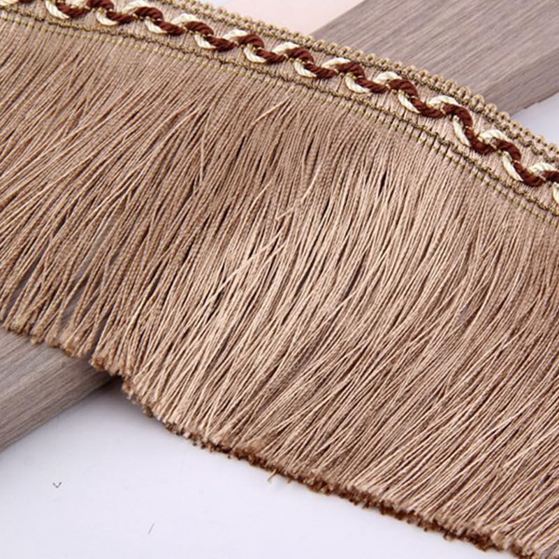 Bordure élégante à franges et pompons en perles, 13 m