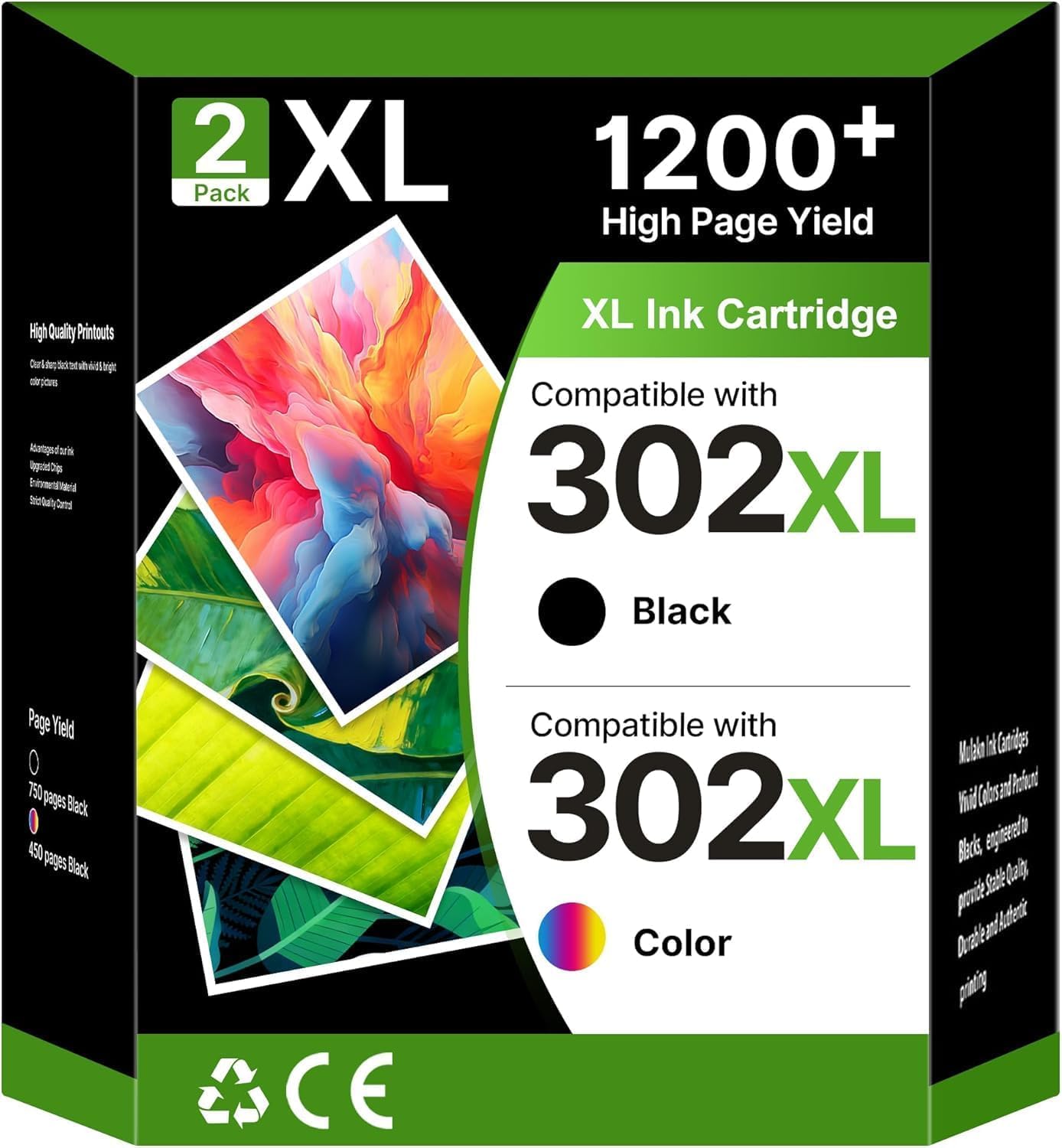 302 XL Sostituzione per Cartucce HP 302 Nero e Colore per HP OfficeJet 3835 | Cartucce 302XL Compatibili per HP OfficeJet 3833 5230 3830 3834 Envy 4520 4527 4524 4525 Deskjet 3630 2130 3639 3636