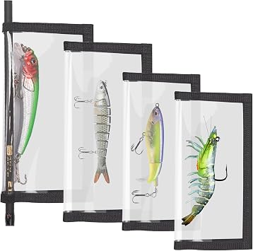 4 Pack Clear Fishing Bait Wraps Prevnet The Sharp Hook from Pets and Kids Durable 0.5mm Thicken PVC Lure Bait Covers Storage Keeps Fishing Safe Easily See Lures 2L+2M