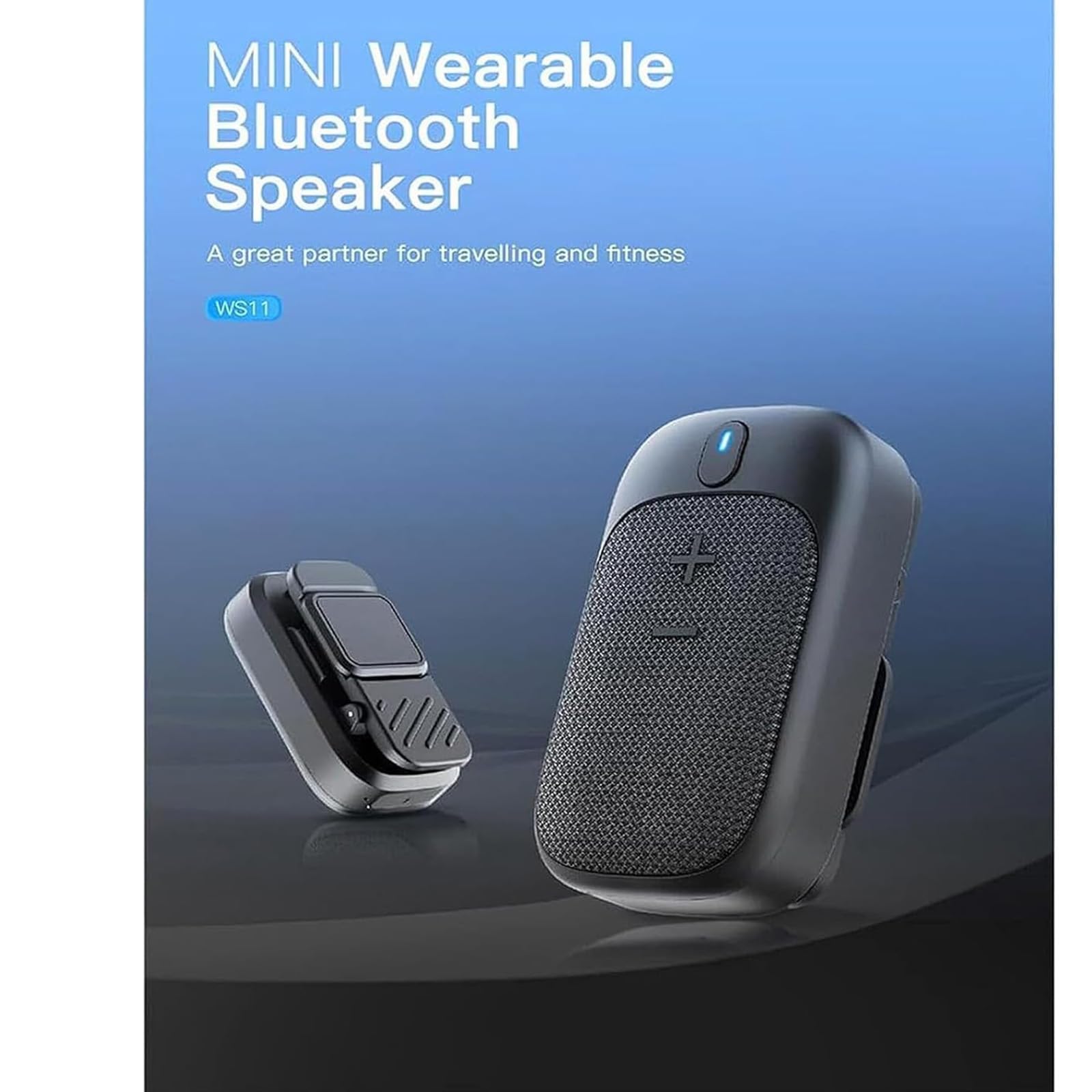 Altavoz Bluetooth portátil – Mini altavoz impermeable tipo clip – Micrófono integrado para funciones de música y llamadas manos libres (beige claro)