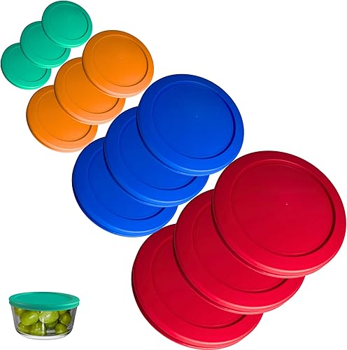 Miniatura 7 de 1, 2, 4 y 7 tazas, tapas/cubiertas rojas, verde primavera, púrpura, rosa de repuesto para cuencos de almacenamiento de Pyrex, Anchor Hocking