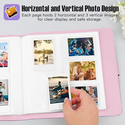 Miniatura 7 de Álbum de fotos de 360 bolsillos para cámara Fujifilm Instax Mini, álbum de fotos para Polaroid, cubierta de cuero, álbum de fotos para cámara