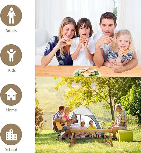 Miniatura 8 de Mesa de café plegable de bambú, mesa de comedor de piso bajo, mesa plegable oriental plegable para sala de estar, espacios pequeños, mesa de pícnic,