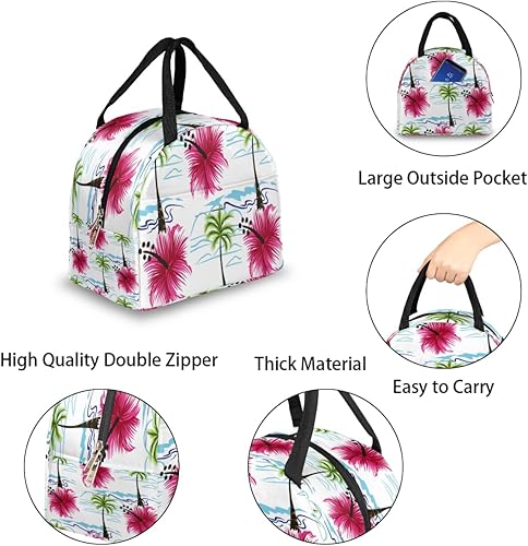 Miniatura 5 de Palm Tree Lunch Tote Bag for Women Adult Men Beach Abstract Insulated Lunch Box Small Leakproof Cute Lunchbox Cooler Bag Reusable Lunch Bag for Work
