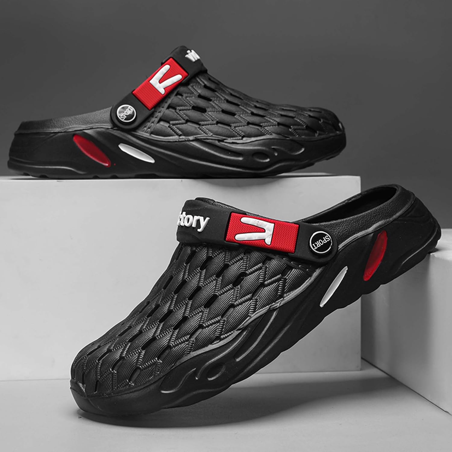 Men's fashion garden clogs, arch support, woven look design, EVA material, lightweight, durable, non-slip, beach shoes, gardening shoes, indoor and outdoor sandals. - Image 6