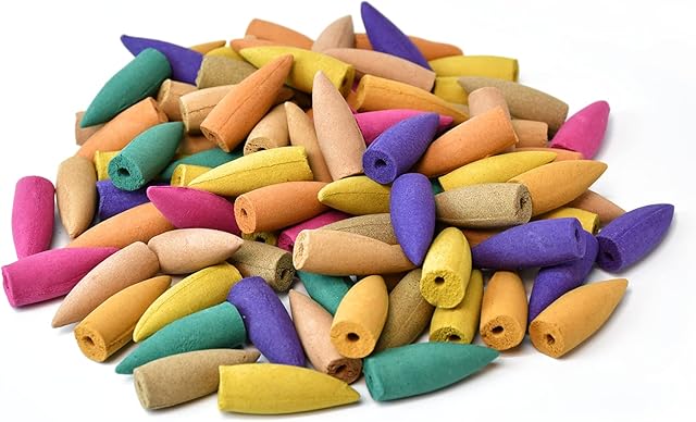SIC ® 100 PCS Backflow Incense Cones for Waterfall Burner - 10 Mixed Natural Scents Includes Rose, Jasmine, Lily, Mint, Lavender and More for Relaxation Air Purification Meditation Yoga Gift