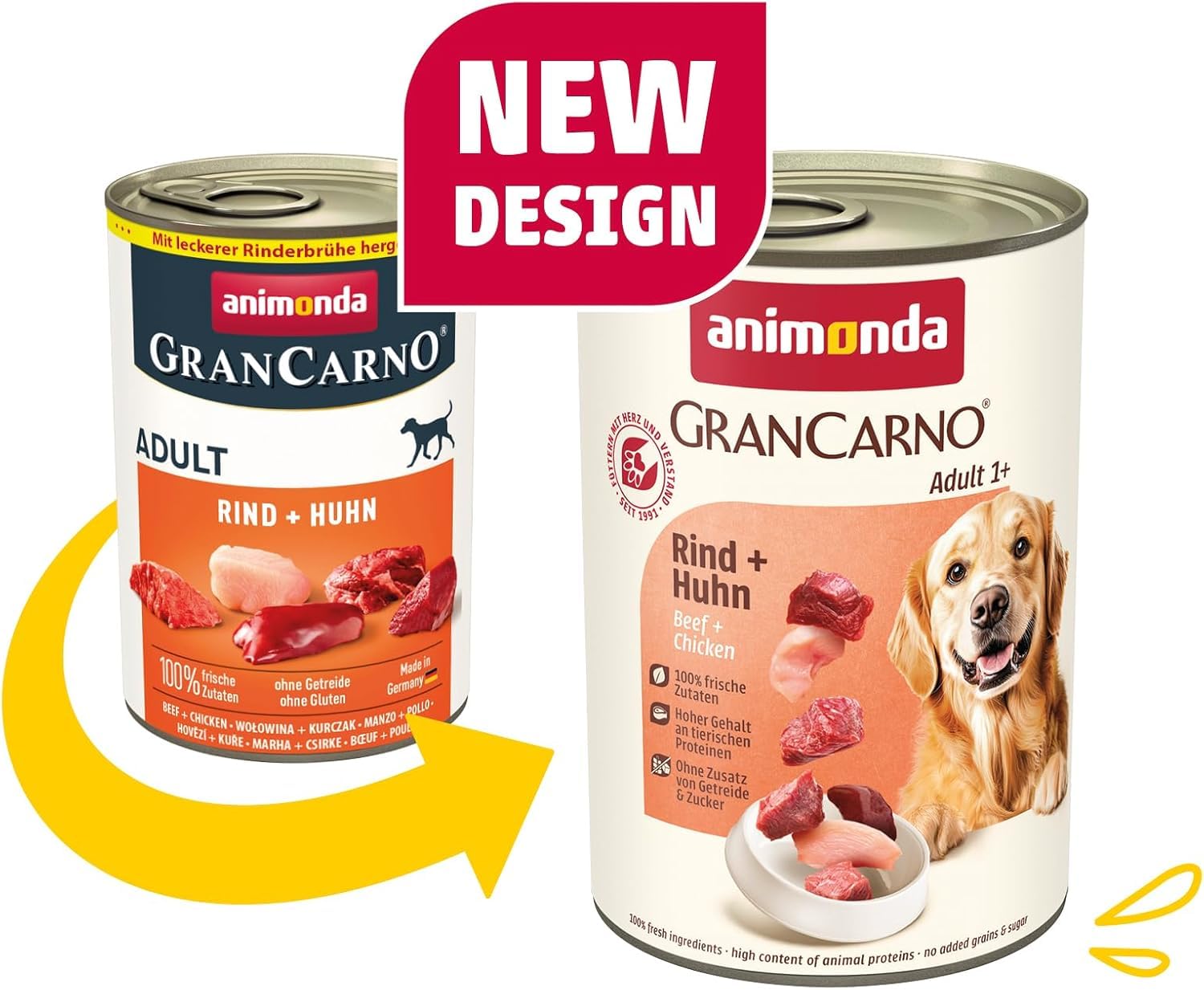 Animonda Grancarno Adult Megapack (48 x 400 g), Comida húmeda para Perros Adultos con Ingredientes carnales 100% Frescos, Comida para Perros sin Cereales