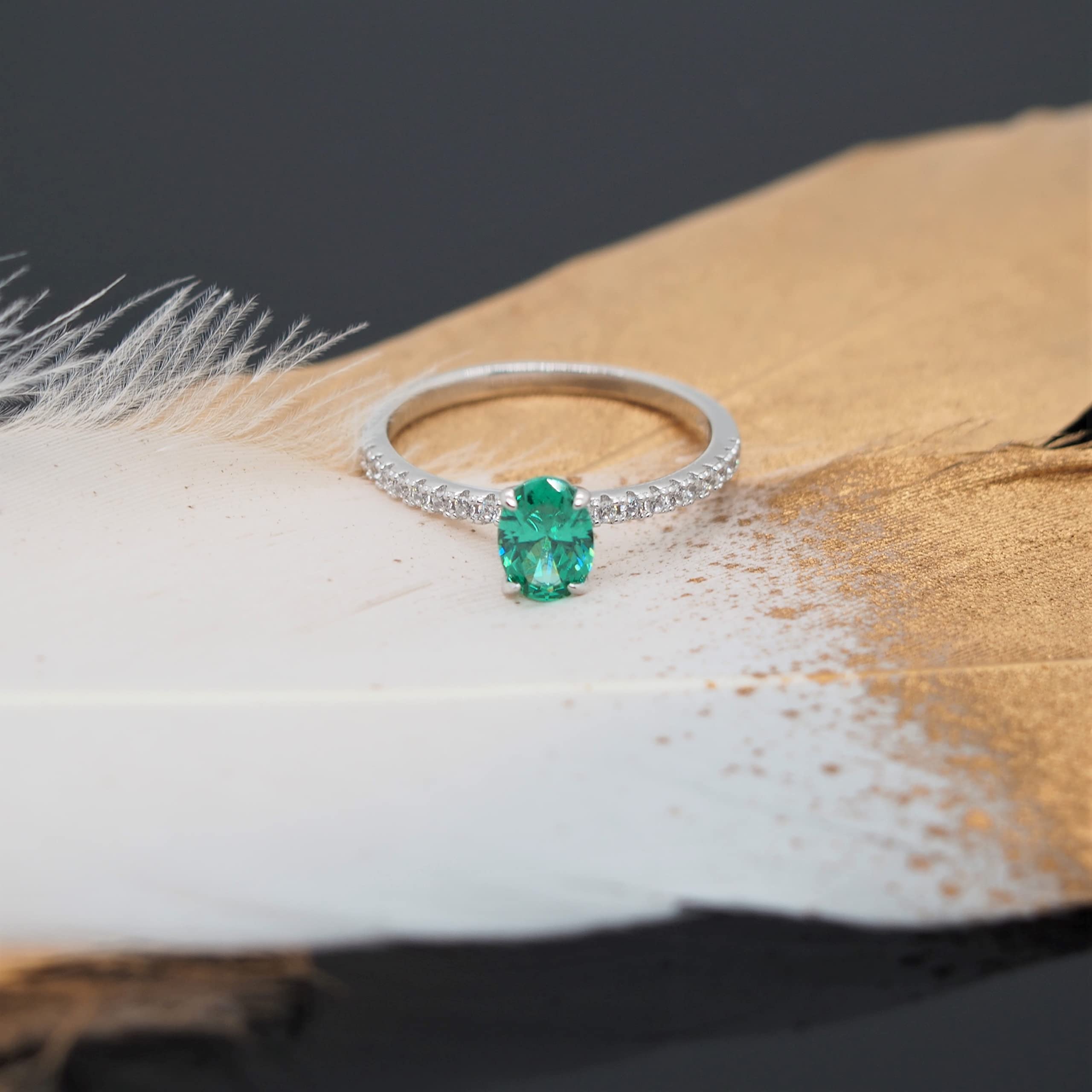Anello da donna in argento sterling 925 con tormalina Paraiba, anello alla moda con pietre preziose da donna, gioielli da donna