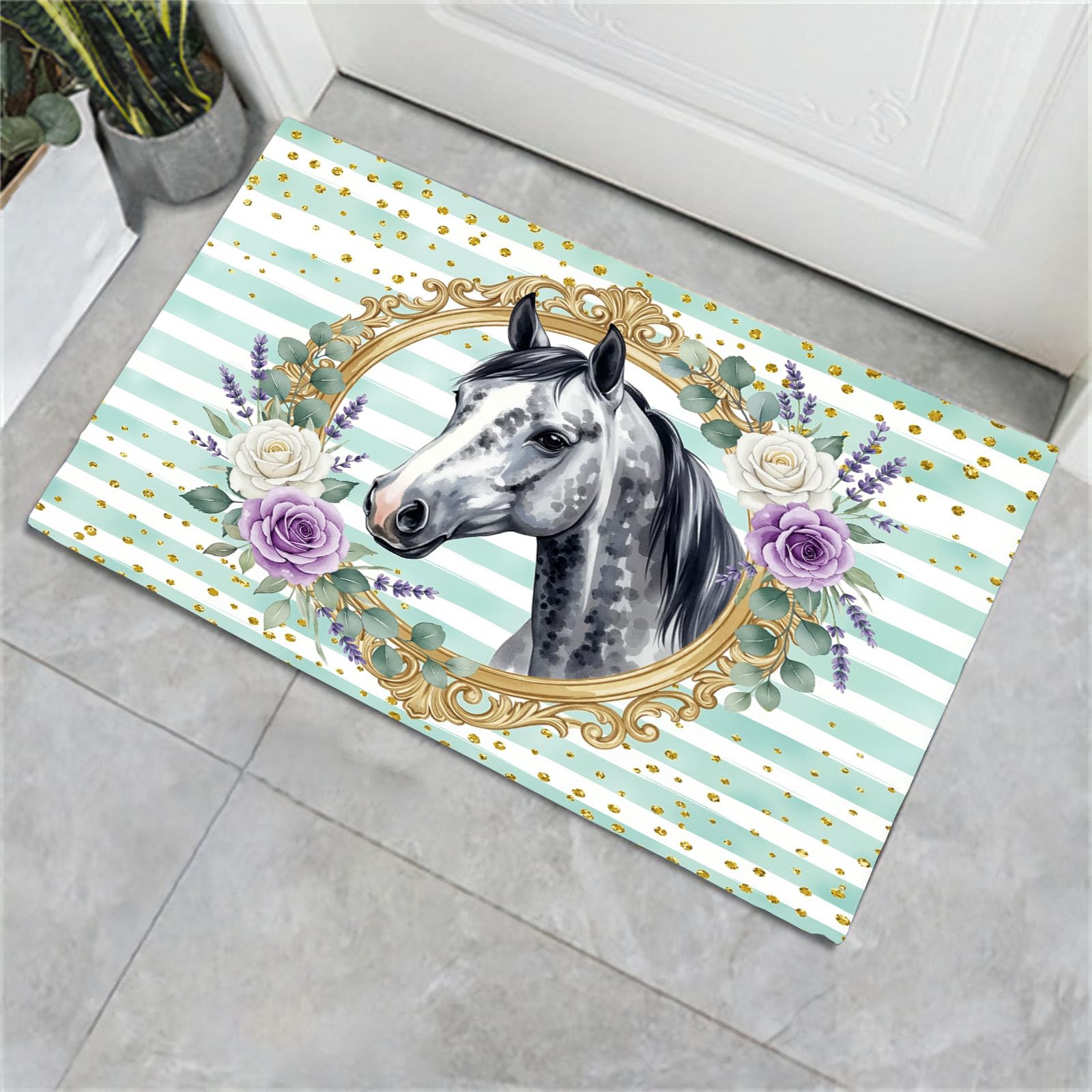 Tapis entrée intérieur lavable et anti-rayures de 90x150cm pour couloir et maison