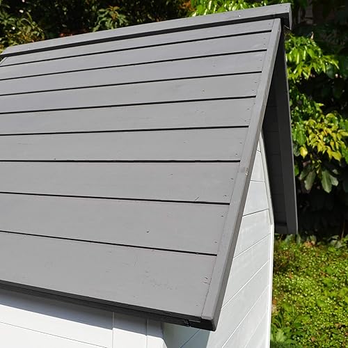 Miniatura 9 de PawHut Gallinero de madera de 65 pulgadas con pista desmontable, jaula para aves de corral al aire libre con caja nido, bandeja extraíble, barras de