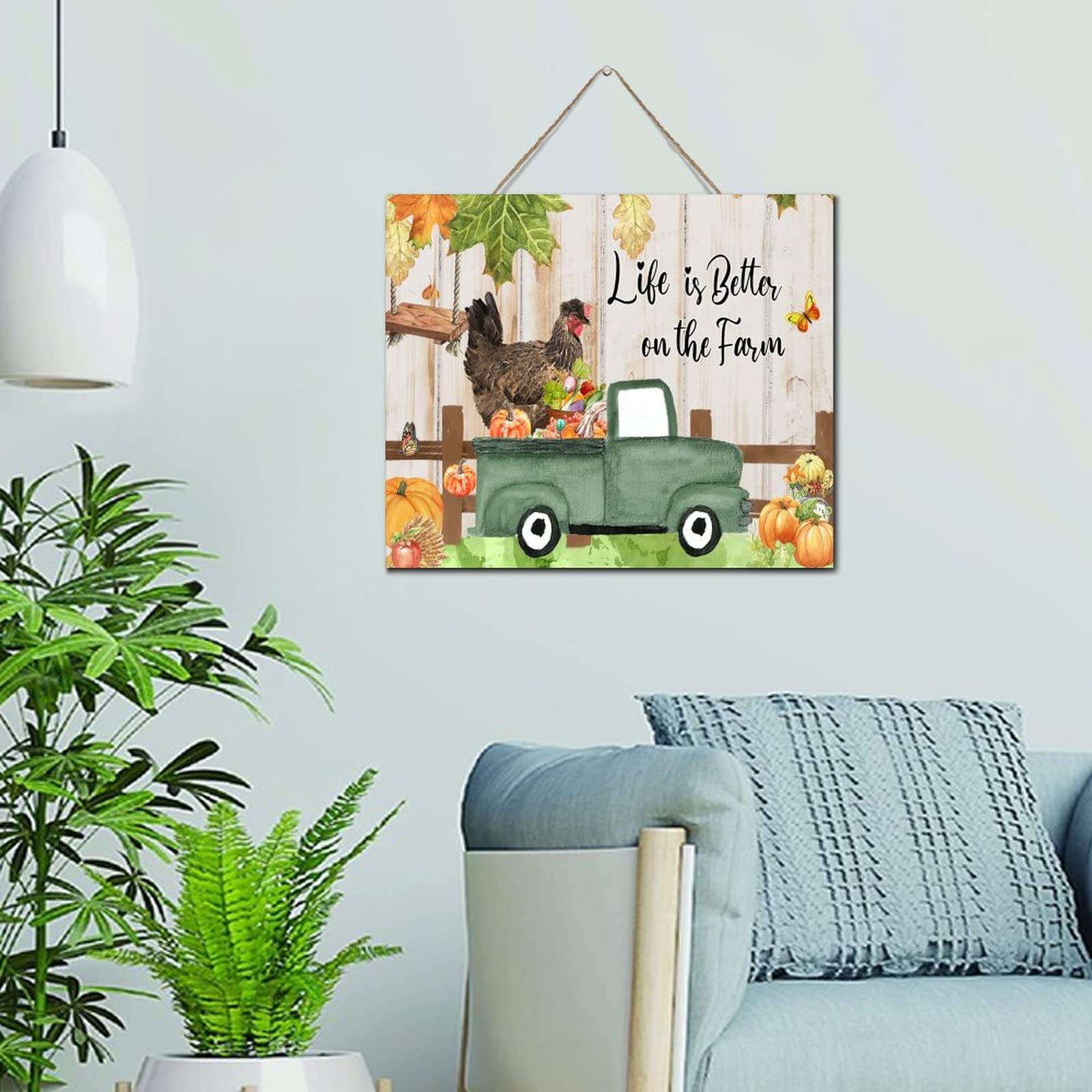 Décoration murale en bois Life Is Better on The Farm pour une maison chaleureuse