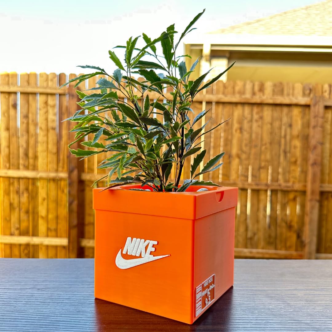 Sneakers Box Planter Pot 3D Printed Orange Sneakers Box