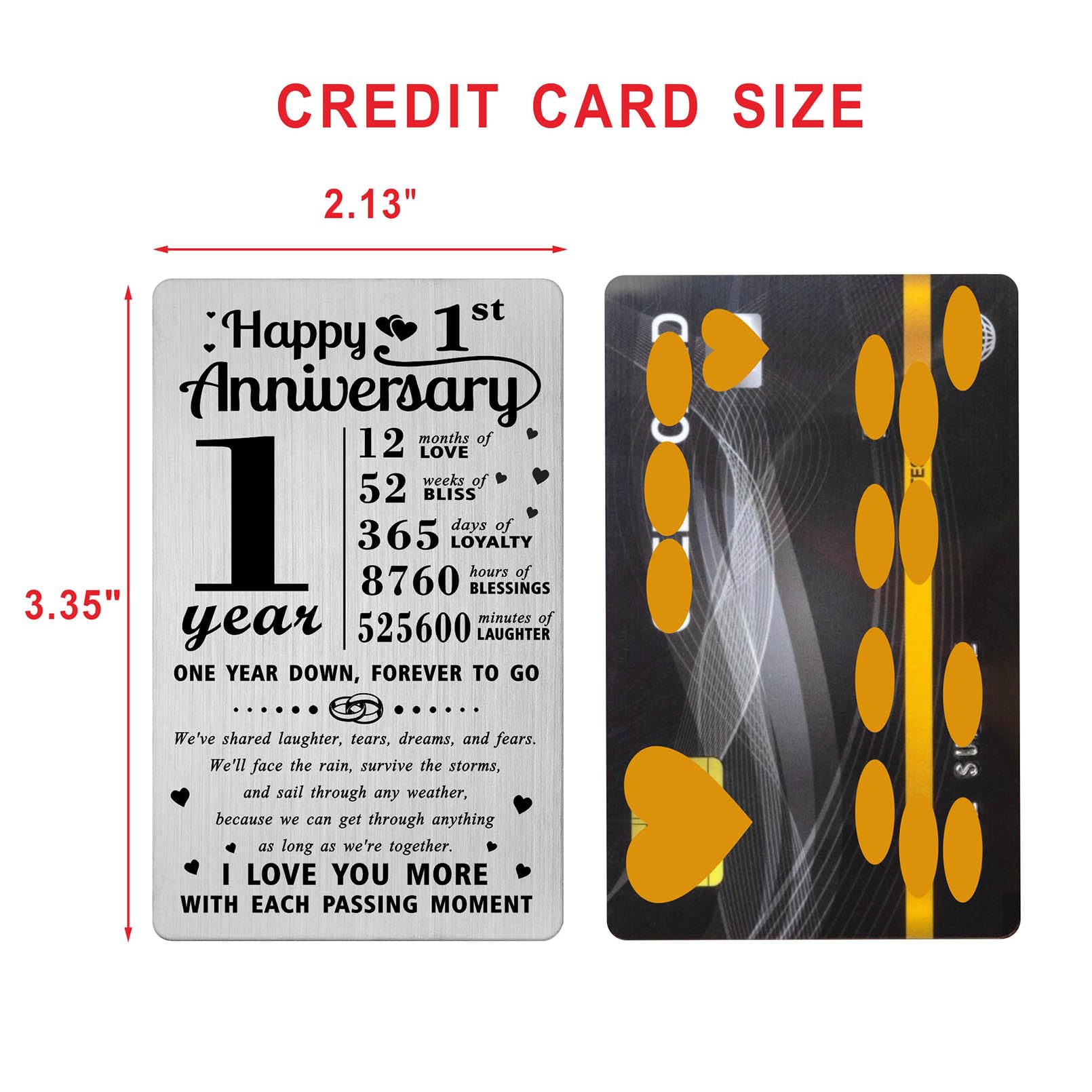 Richesele 1st Anniversary Card, Happy 1 Year Wedding Anniversary Wallet Card - Image 2
