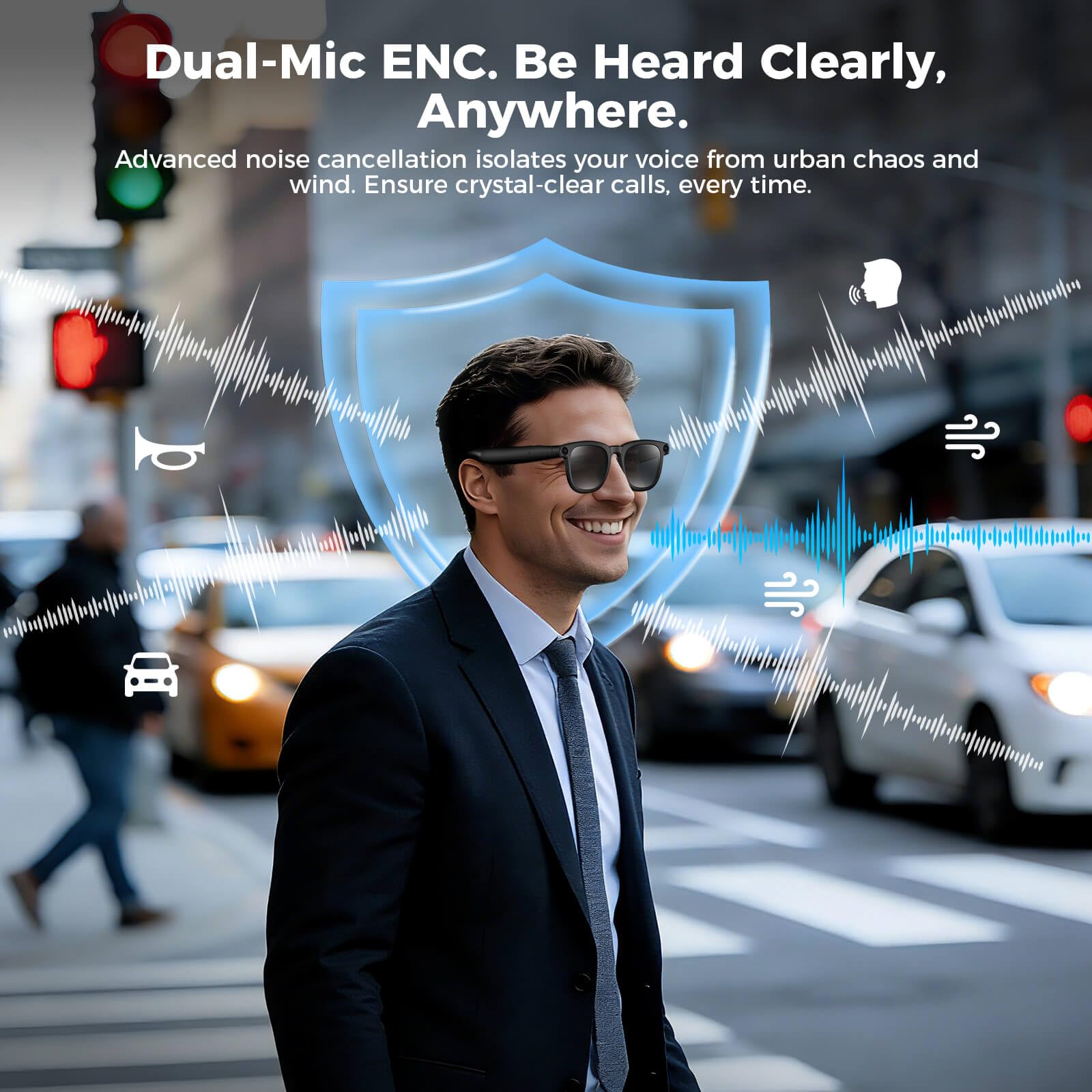 2026 Smart AI Glasses, 8MP 4K POV Camera, AI Assistant, HD Video, Voice Recorder, Meeting Transcriber, Translation, Open-Ear Bluetooth, Photochromic + Extra Blue Light Lenses for Travel & Vlogging — view 7