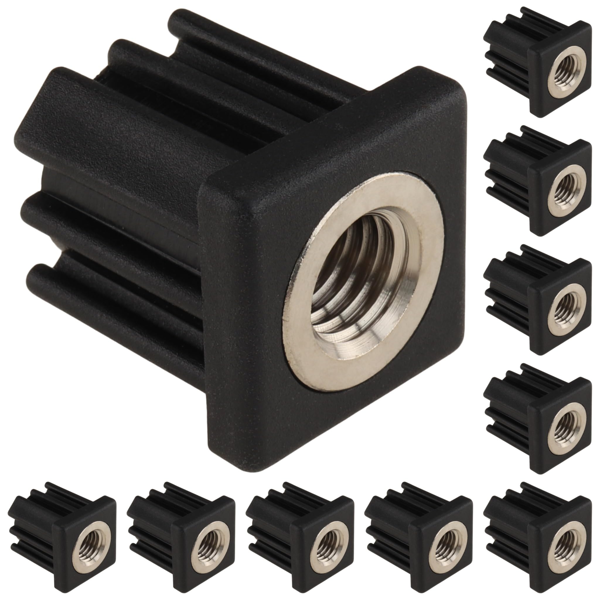 10 tapones roscados M14, 30 x 30 x 1,5, plástico PA reforzado con