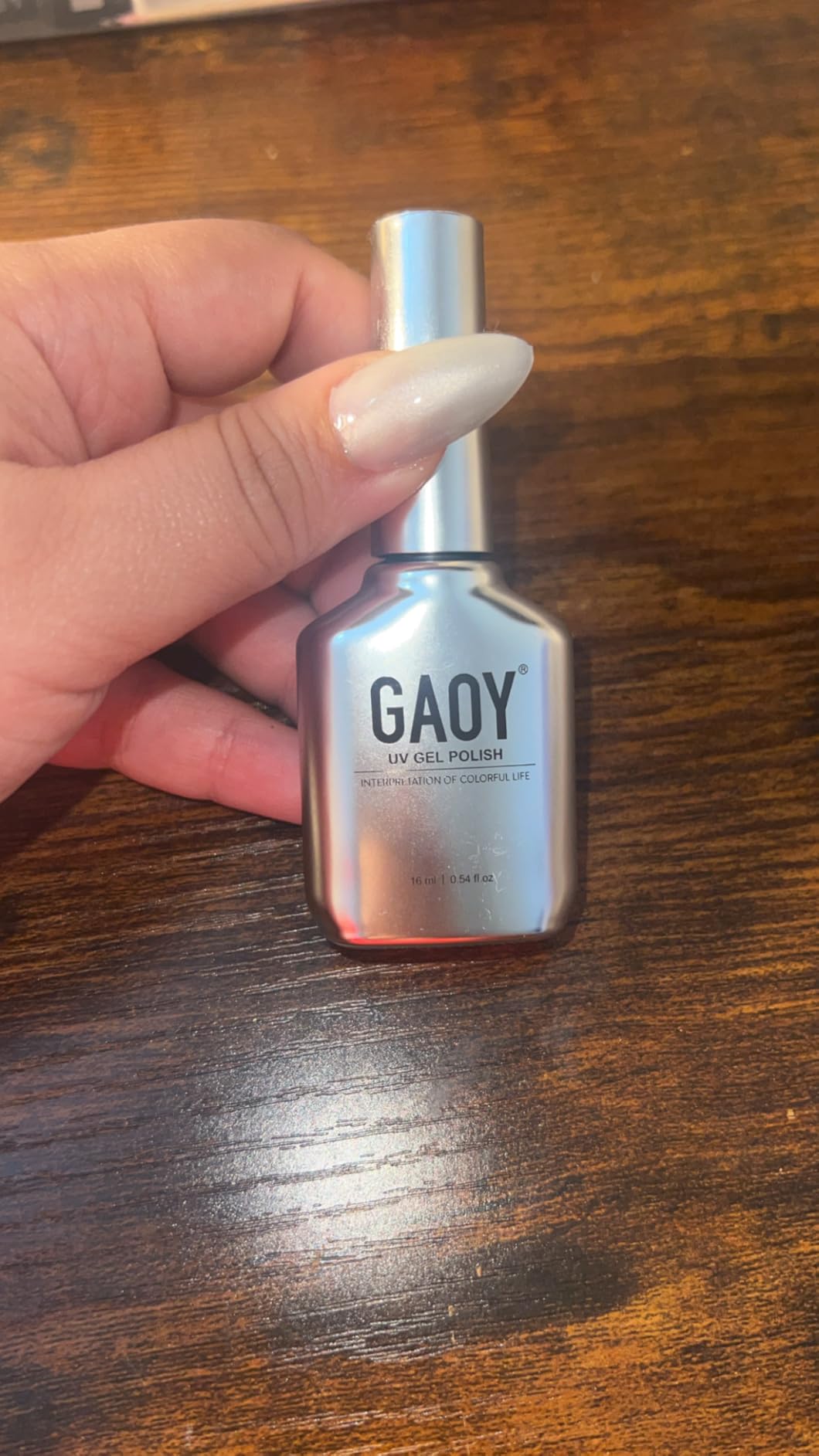 GAOY Glassy Cat Eye Gel Nail Polish, 16ml Glitter Holographic UV Gel Polish with Magnet, Reflective Translucent, 2341 Silvery Moonlight
