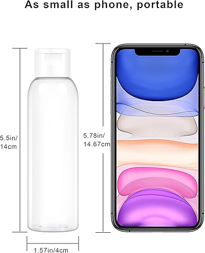 Miniatura 2 de ZLEVEAYN Botellas de plástico transparente de 4 onzas con tapas abatibles, paquete de 30 recipientes de viaje reutilizables para champú,