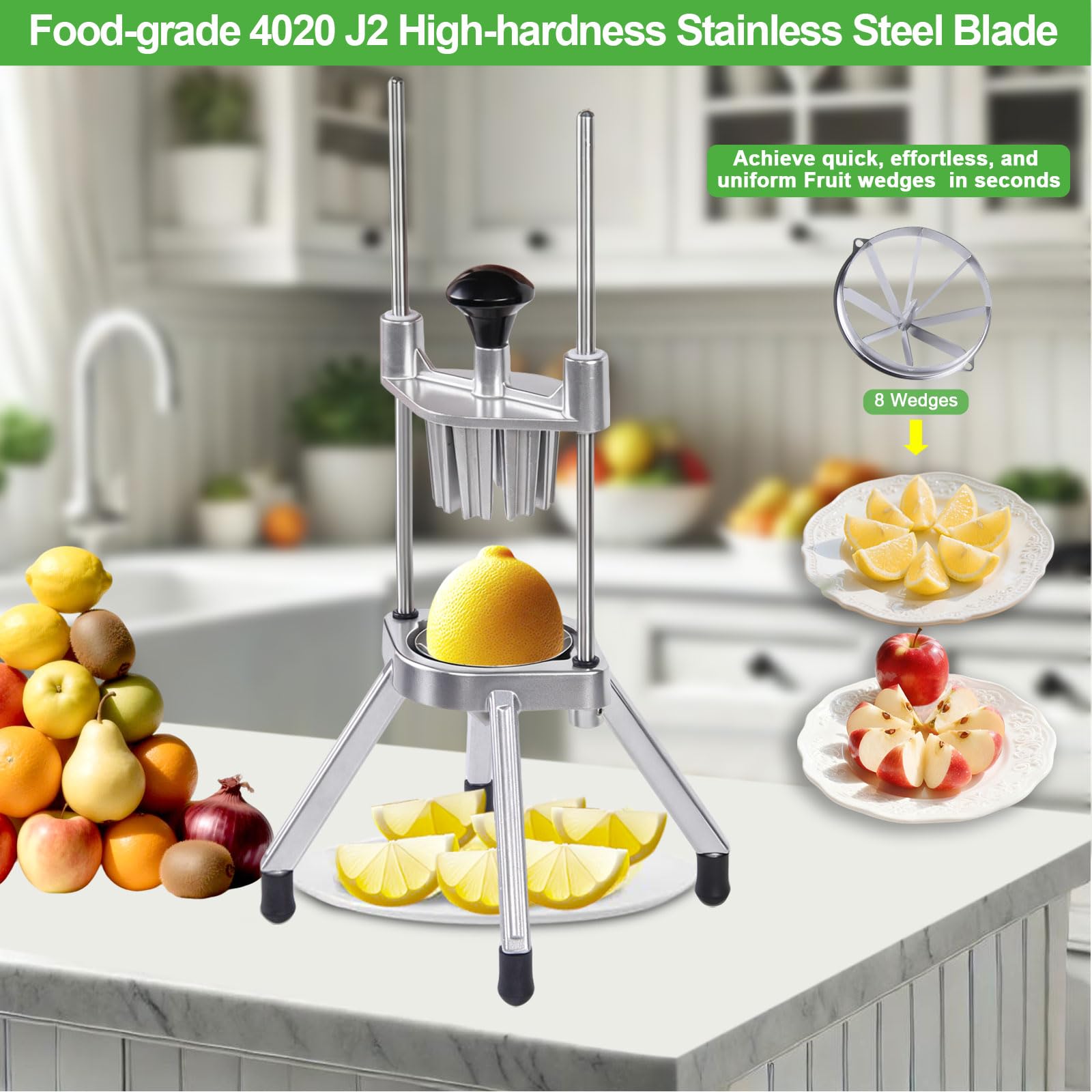 和洋裁材料 Lemon 2 / FunkyCutters Commercial Lemon Cutter 8-Section with V-Shaped 420 Stainless