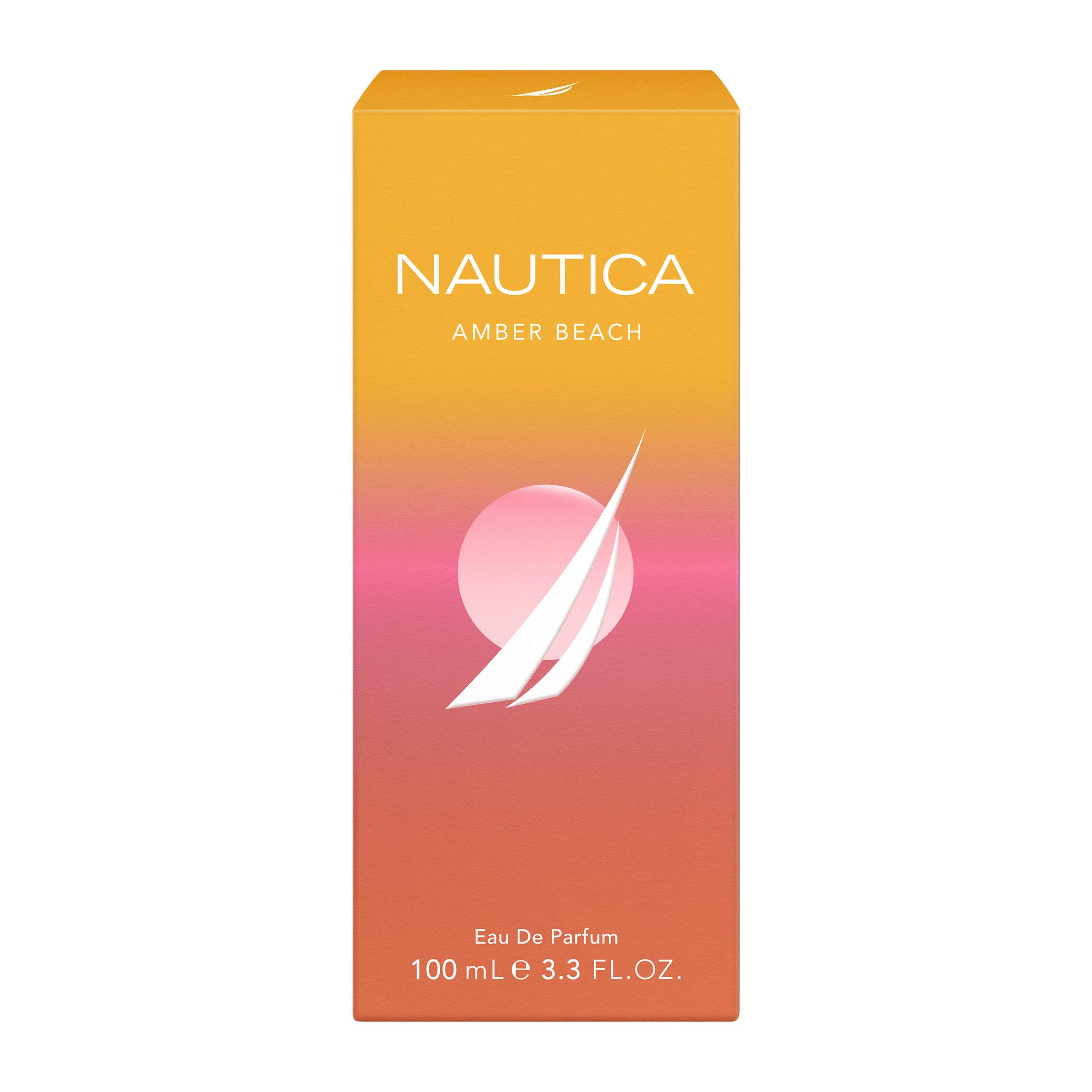 Nautica Amber Beach Eau de Parfum da Donna, Fragranza Mood Boosting, Distintiva e Positiva, Fragranza Ambrata e Fruttata, Formula Vegana, Profumo a Lunga Durata, 3,3 oz