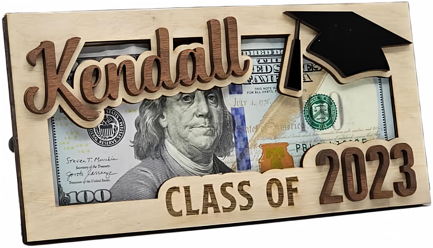 Personalized Name Graduation Money Gift Holder, Graduation Card Box Cash Holder, Class of 2024 Money Gift Holder, Senior Money Gift, College