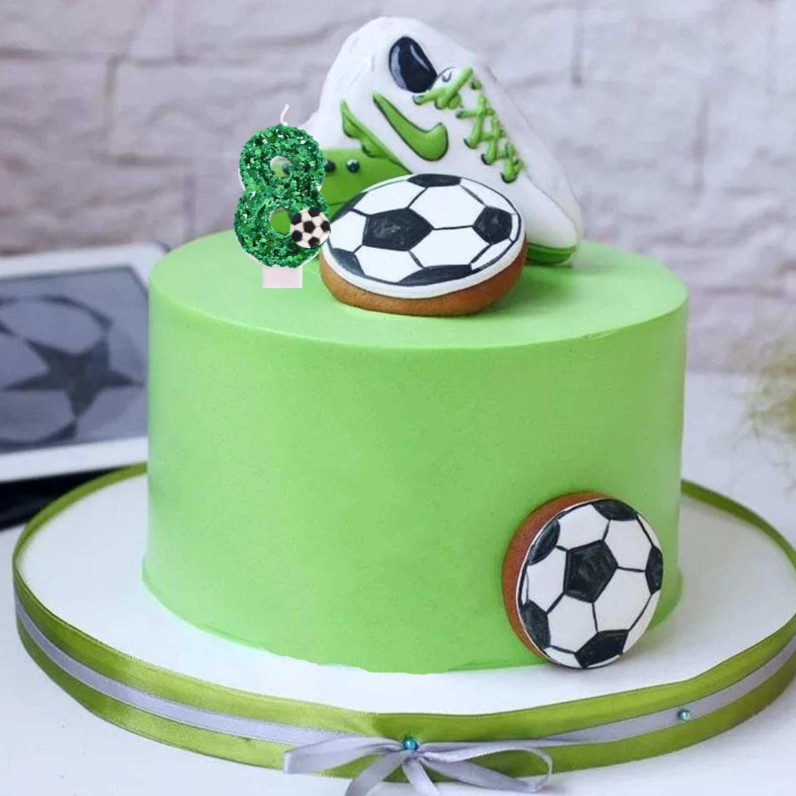 Candelina Calcio, Candele con Numeri di Compleanno Calcio Decorazioni Torte a Tema Sportivo per Feste di Compleanno Forniture Decorazioni per Bambini e Bambine (Numero 6