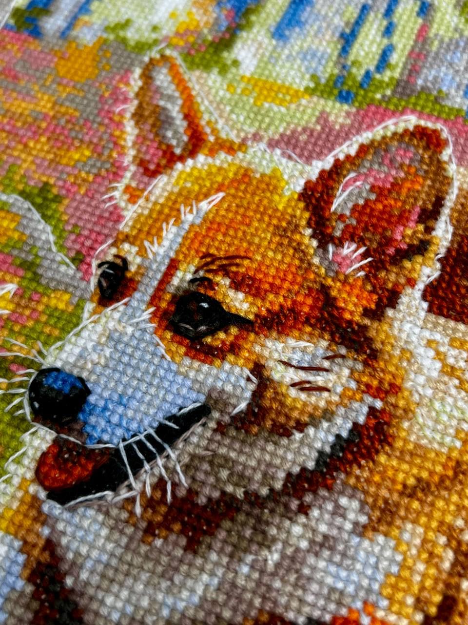 RIOLIS - Incontro nella foresta 2303, Cane Punto croce 21x30cm, Punto croce kit da ricamare, Disegni da ricamare, Embroidery kit, Animali Kit ricamo punto croce