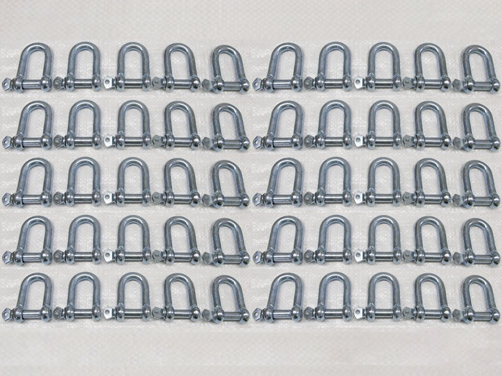 x50 3MM Galvanised Steel Commercial Dee Shackles
