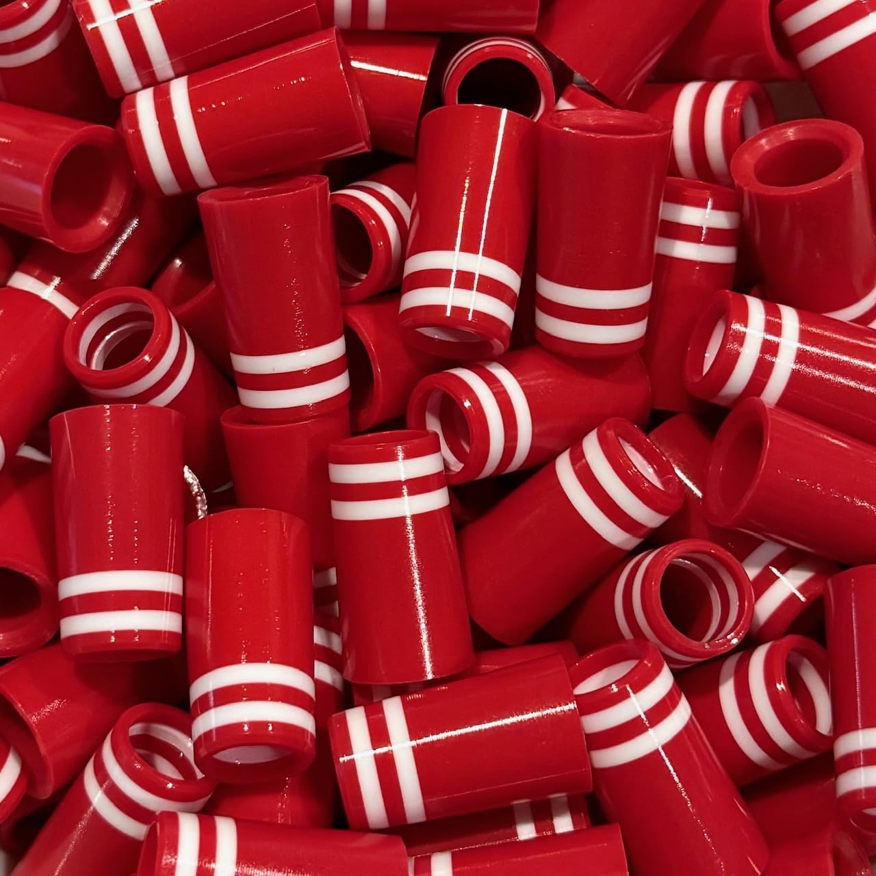 The Golf Club Trader (12) Premium Quality Iron Ferrules Red w/Double White Rings 1”