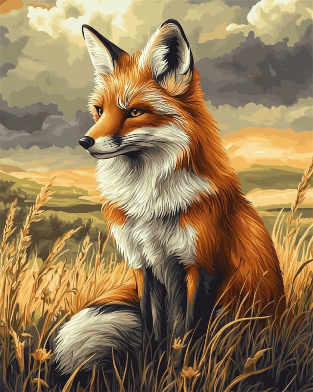 AxiangziK DIY Cross Stitch Kit Cartoon Fox 11CT 80x100cm