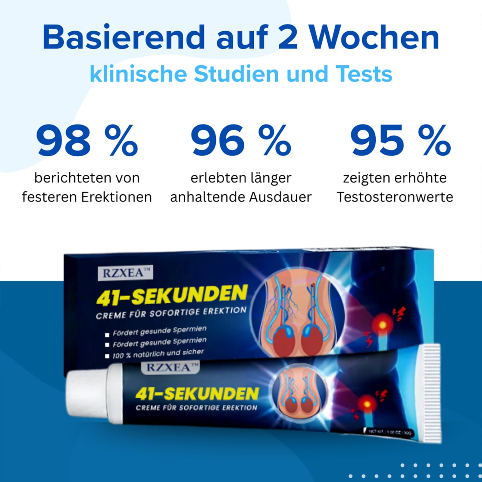 RZXEA 41-Sekunden-Creme für Sofortige Erektion, Rzxea Instant Erection Cream, Stimulierend & Durchblutungsfördernd, Enhance Masculine Charm with Fast-Acting Results (4 Stück)