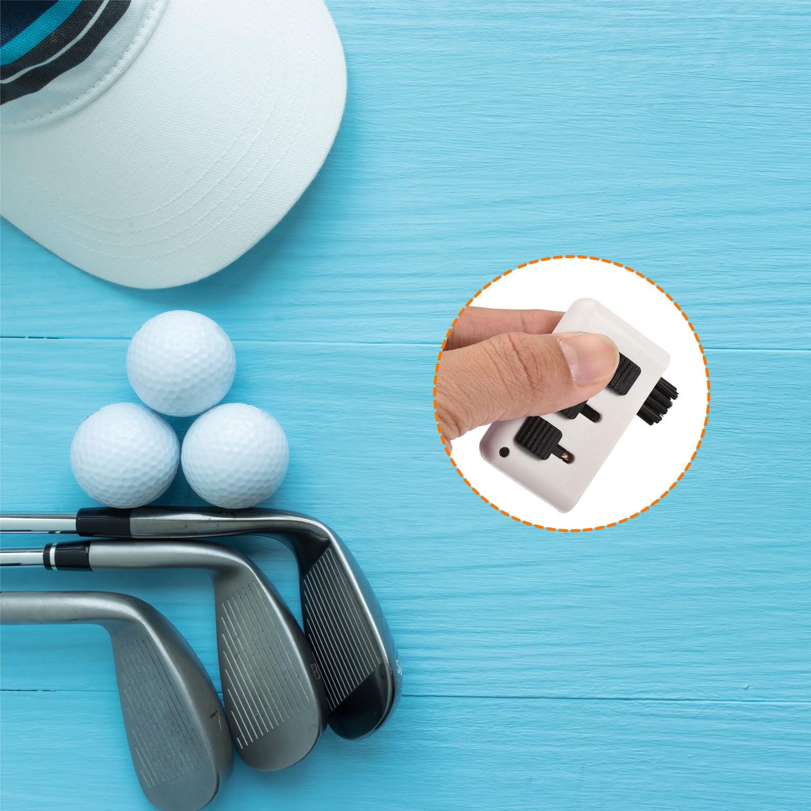 M METERXITY 2 Pack Golf Club Brush - Golf Club Groove Cleaner 3 in 1 Bristle Head Cleaning Tools, Retractable, Apply to Outdoor (White) - Image 3