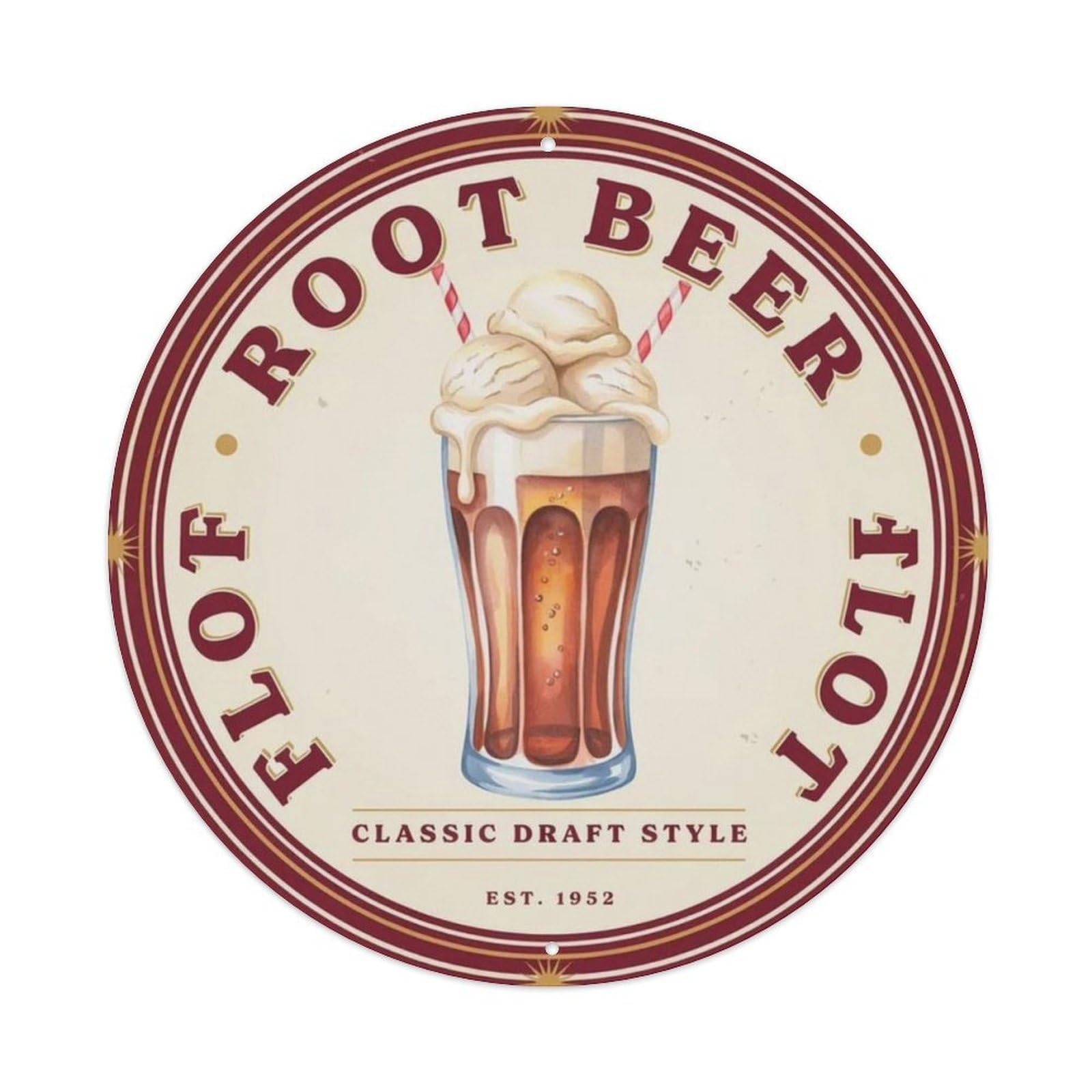 Root Beer Float Retro Soda Metal Tin Sign Plaque