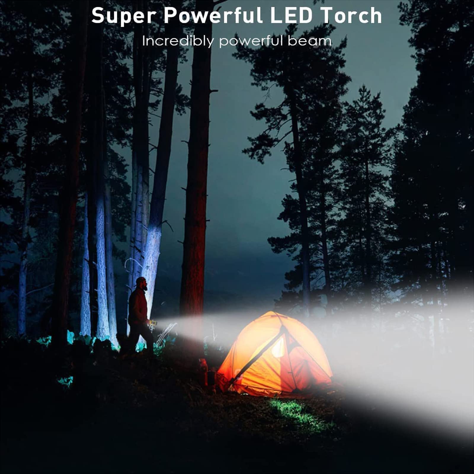 Wind Up Led Torch, Rechargeable Dynamo Hand Crank Super Bright Portable Camping Torch - Image 2