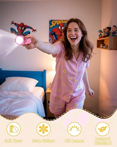 Miniatura 8 de Everbrite 4 mini linternas LED de aluminio, colores surtidos, con asa. Brilla en la oscuridad.