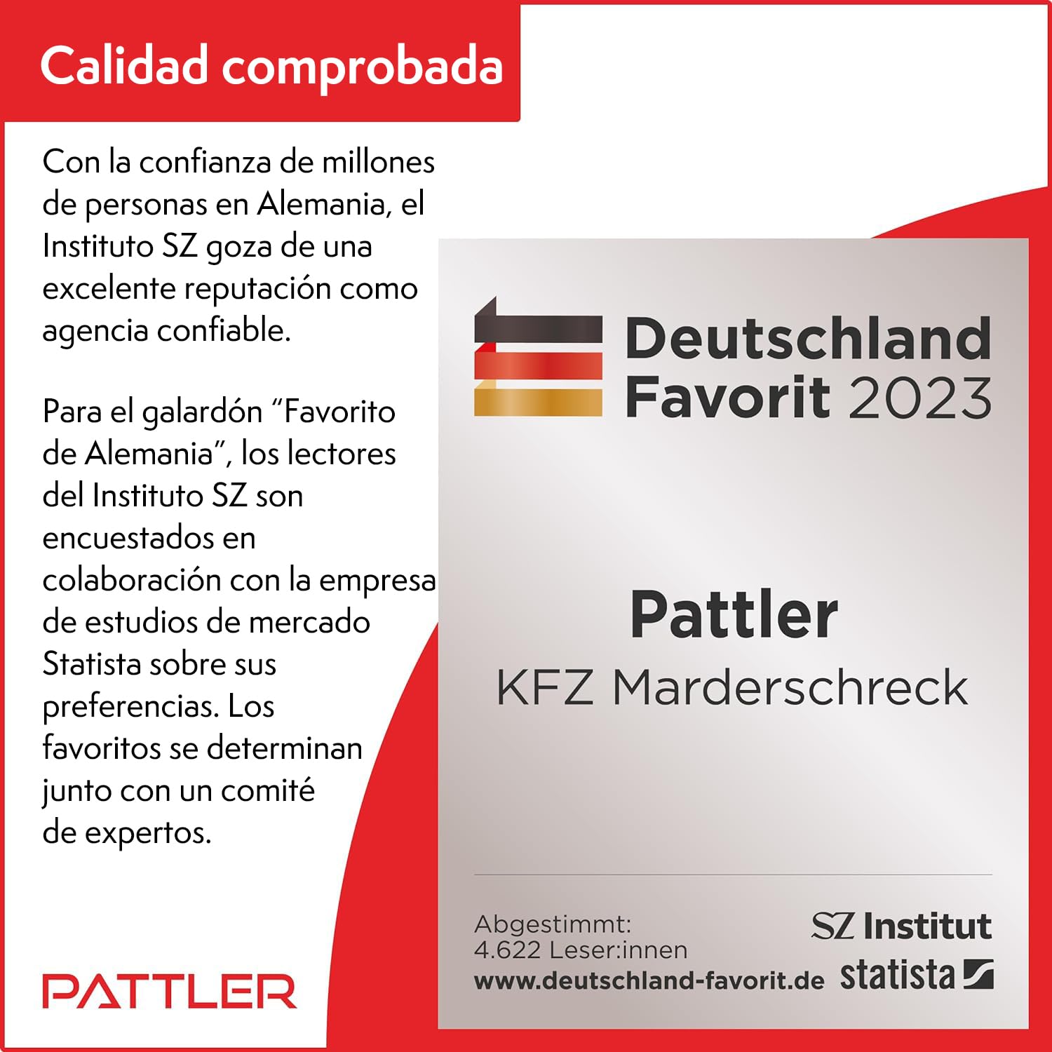 PATTLER Ahuyentador de Martas para Coche 12V con Ultrasonido, Protección para el Compartimento del Motor con Instalación Directa a la Batería del Vehículo – 1 Unidad