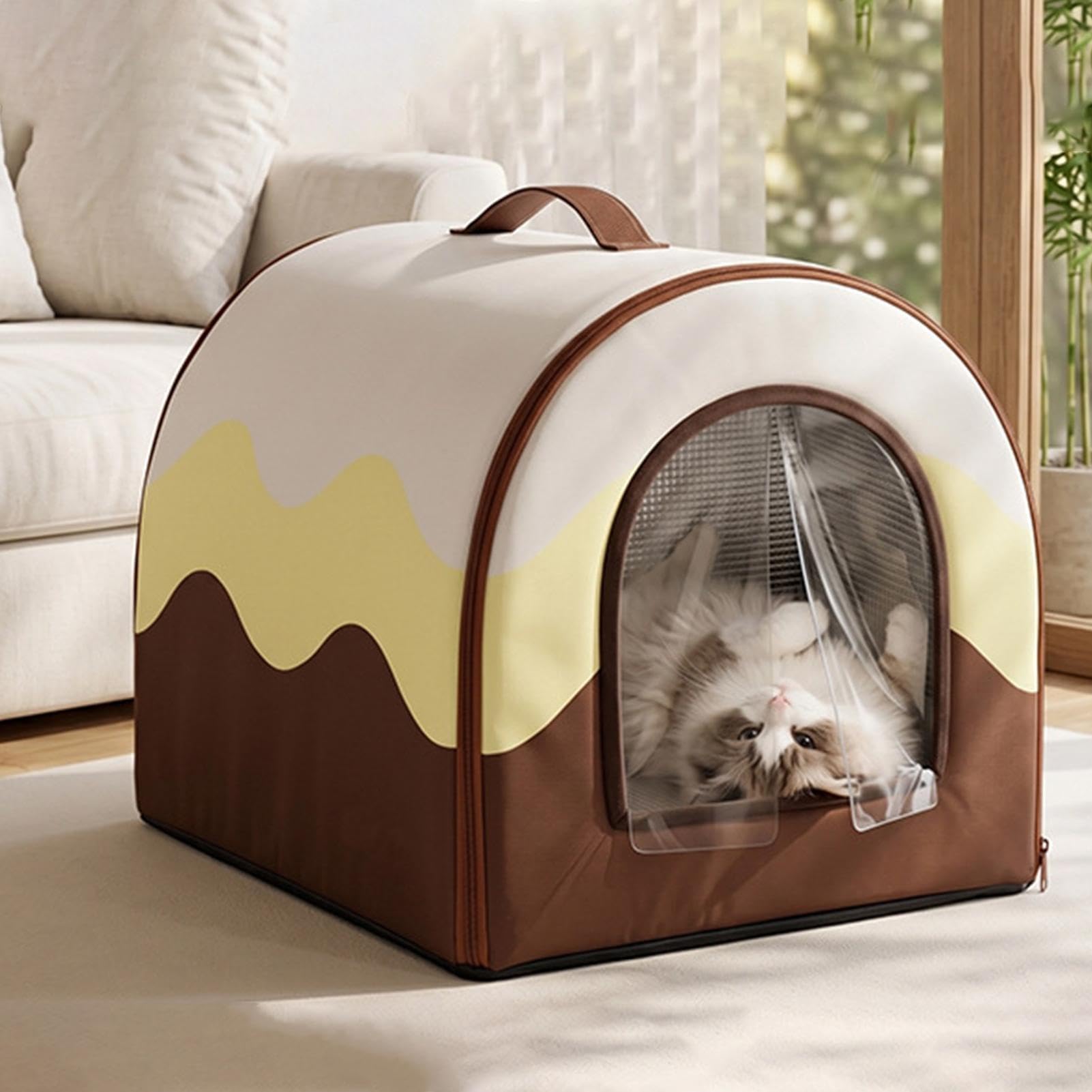 Chłodzący Domek dla Kota Letnie Legowisko Dla Kociąt | Schłodzenie Legowiska dla Zwierzaka Dla Właścicieli Zwierząt, Miłośników, Mieszkanie, Biuro, Sypialnia, Salon, Balkon, Ogród