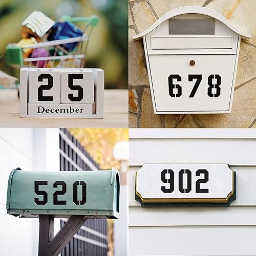 Miniatura 6 de Plantillas de números de 10 pulgadas, plantillas de números reutilizables, juego de plantillas de números de plástico 0-9 para plantillas de pastel,