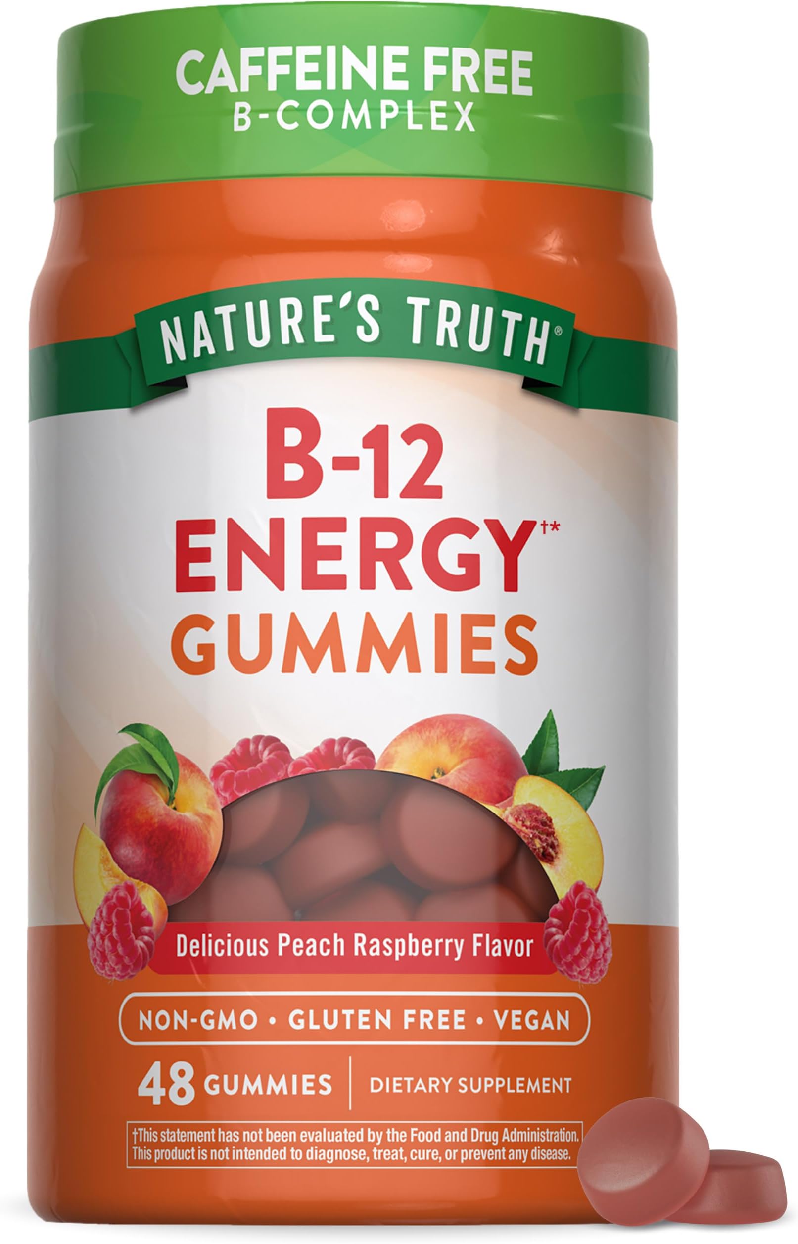 Vitamin B Complex Gummies | 48 Count | with B-Vitamins, L-Carnitine & Ashwagandha | Vegan, Non-GMO & Gluten Free Supplement