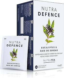 NutraDefence - Thé contre le rhume et la grippe | Thé contre la toux - Soutient le système immunitaire - 20 Sachets de thé enveloppés - par NutraTea - Tisane