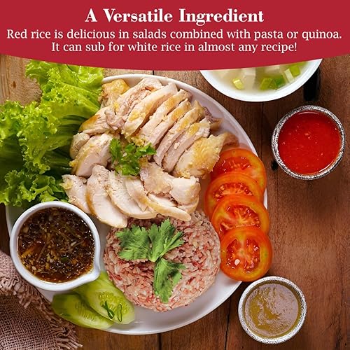 Miniatura 6 de Fusion Select Arroz rojo de 5 libras, arroz rojo de alta calidad, arroz de grano largo sin OMG, naturalmente sin gluten, arroz tailandés no pegajoso