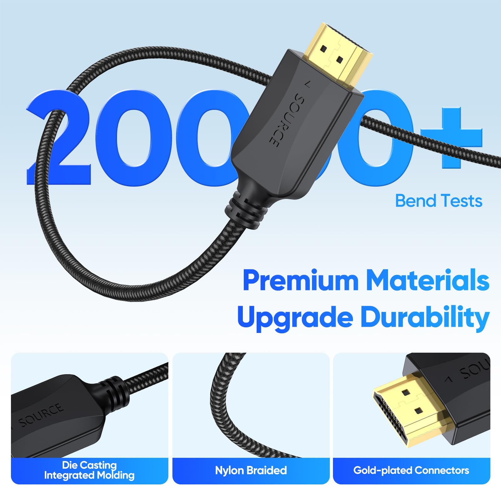 Paquete de 10 cables HDMI de 6 pies, 4K HDMI para computadora, TV, paquete múltiple trenzado, cable HDMI 2.0 blindado de alta velocidad macho flexible con Ethernet, 4K HDR HDCP 2.2, 3D ARC y CL3