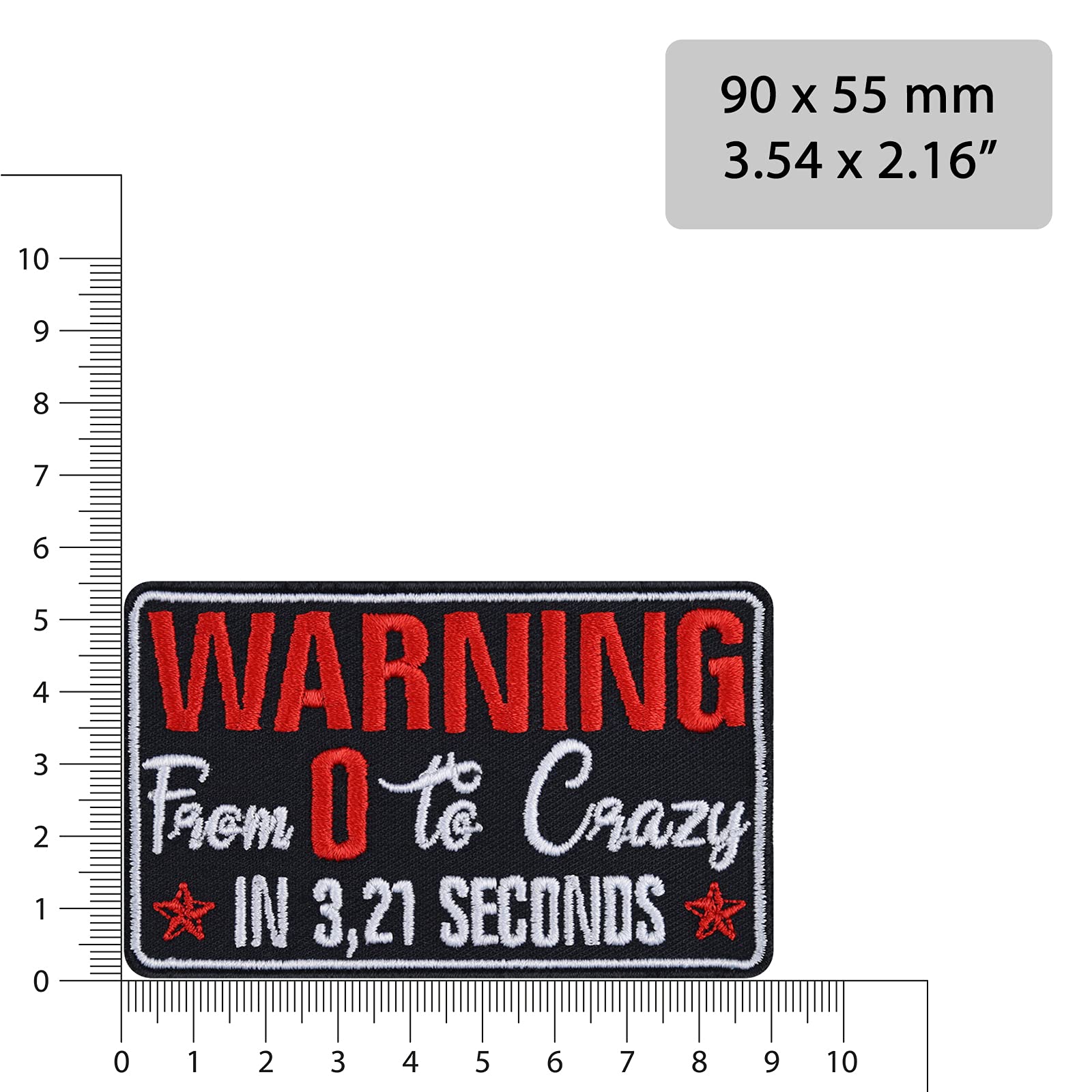 Toppa ricamata, facile da pulire, con scritta Nuclear Dangerous Sign