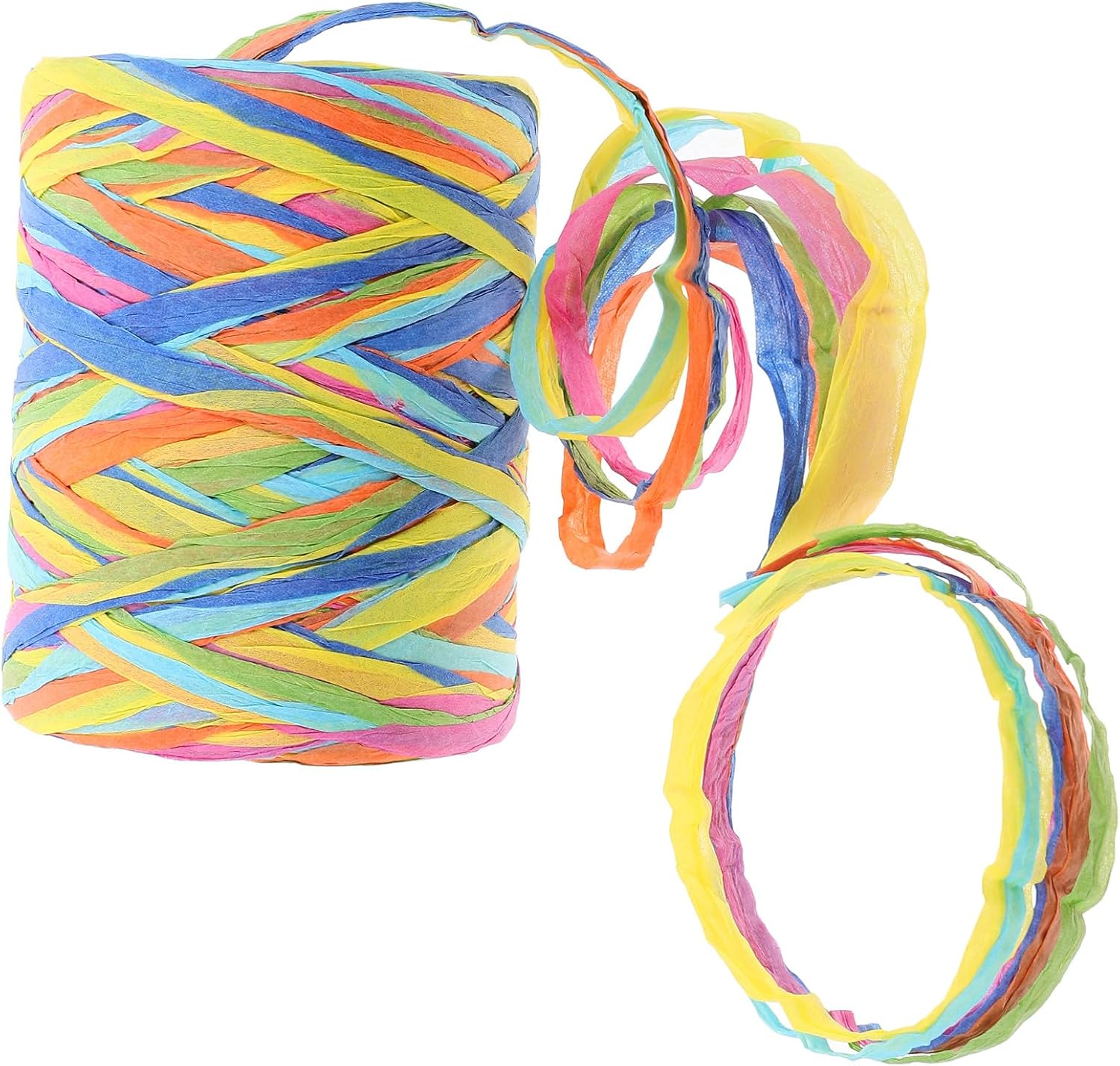 SHINEOFI Colored Raffia Ribbon Paper Cord 80m 6-Color DIY Craft Twine for Kindergarten Art and Wrapping Decorations